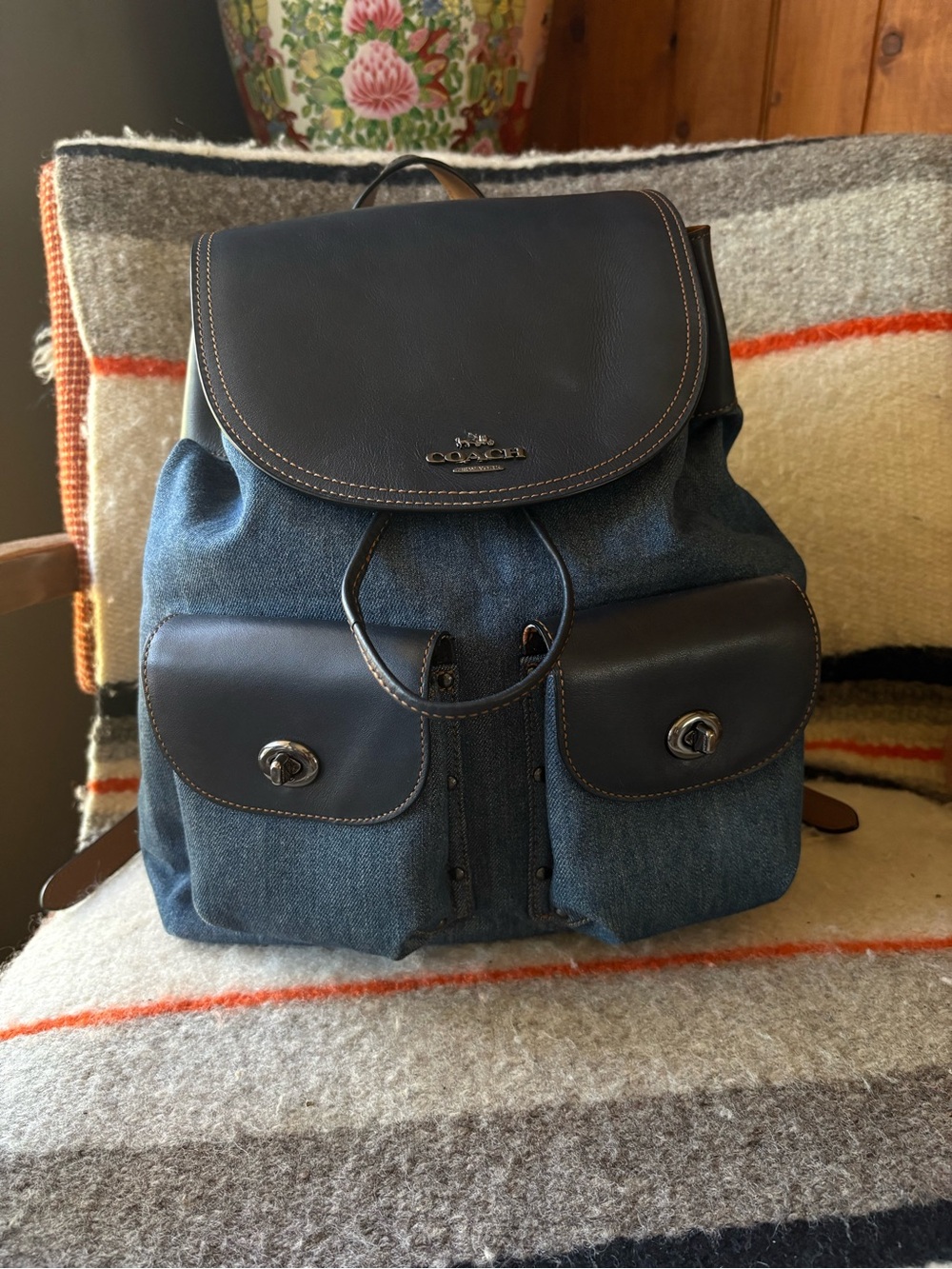 Coach Billie BackPack Leather x Denim